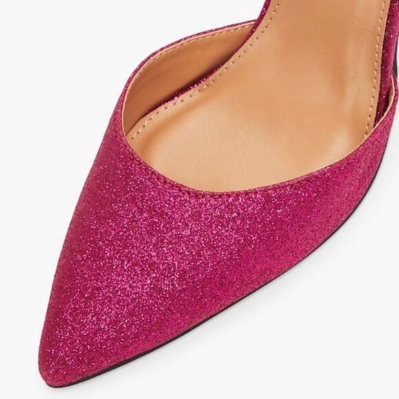 NIB JustFab Fuscia Giselle Sling Back Heels - Size 5.5 - Picture 4 of 16